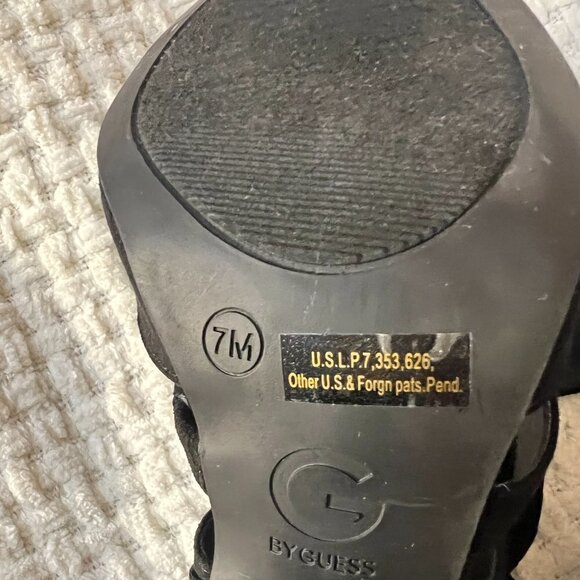 G By Guess Black Galway Open Back Block Heel Shoes - Picture 6 of 6